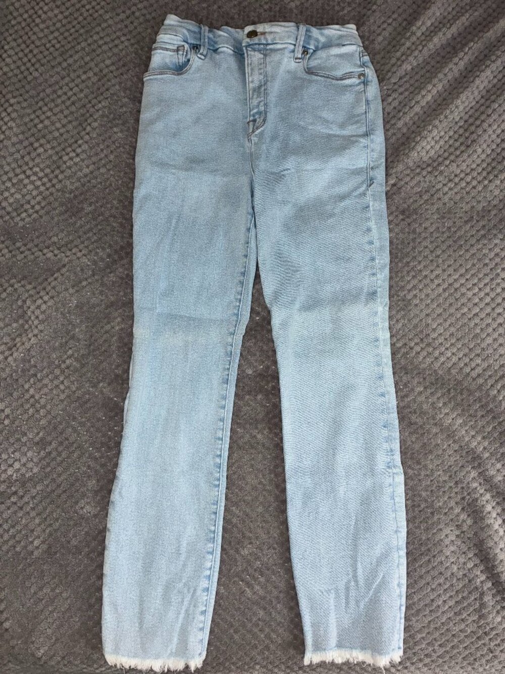 Good American Good Legs Cigarette Raw Hem Jeans Size 4/27